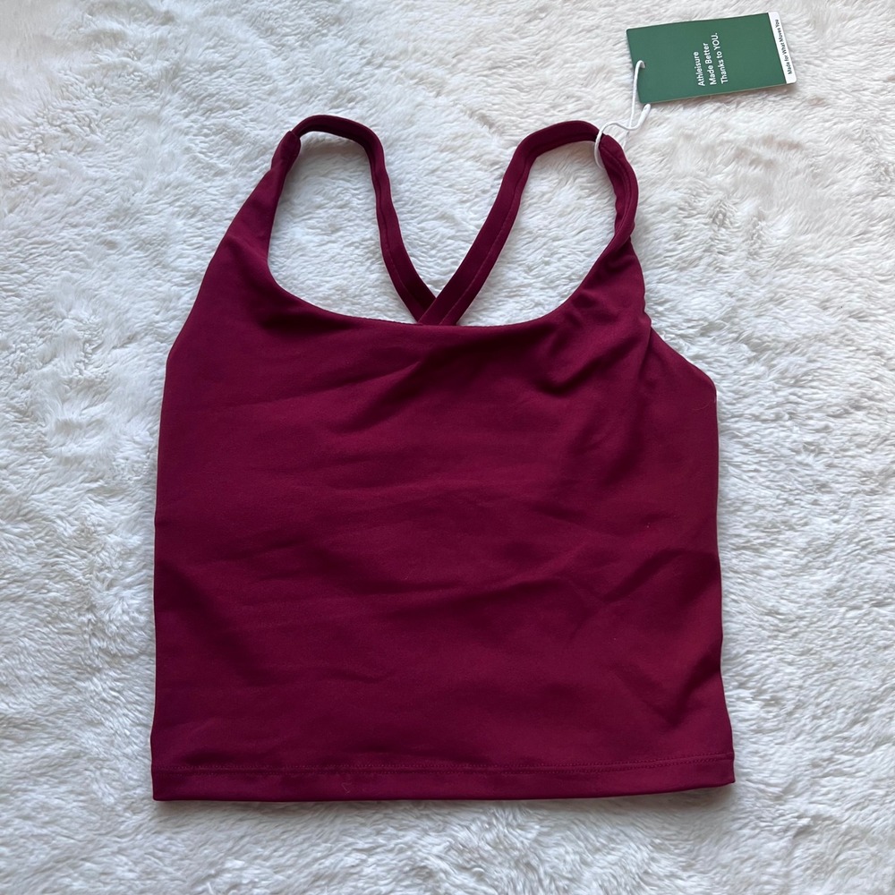 Halara Burgundy Racerback Activewear Crop Top XXS 919701 Strappy Workout Tank